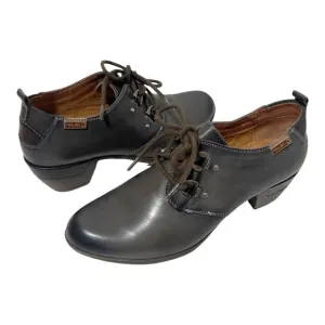 Pikolinos Rotterdam Womens Leather Gray Lace Up Block Heel Oxford Shoes 38