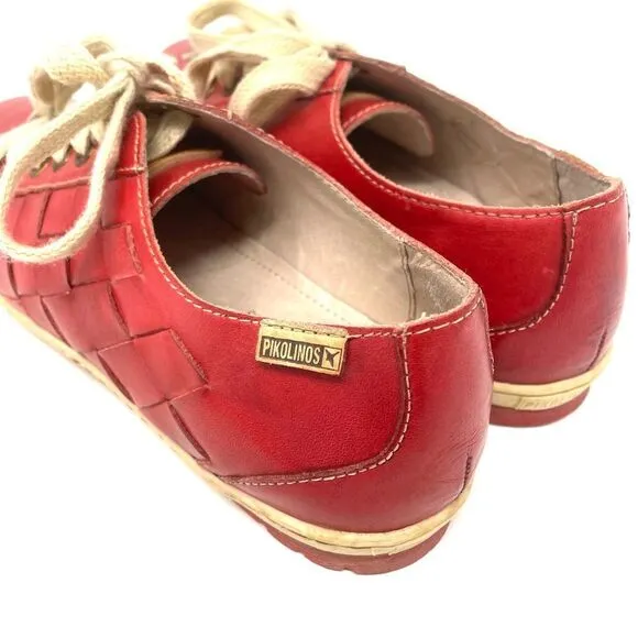 pikolinos 40 red leather golf shoes