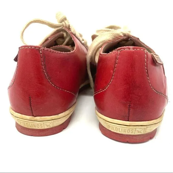 pikolinos 40 red leather golf shoes