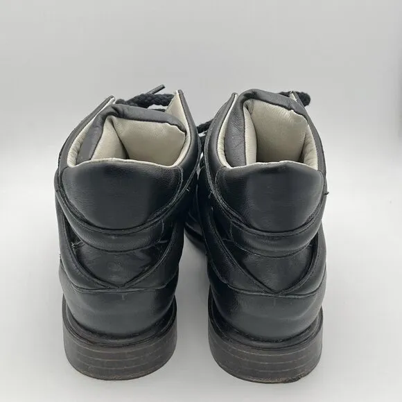 Plomo Penny High Top Leather Black Shoes Womens Size 39 Biker Moto MSRP $495