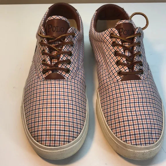 Polo by RL Orange, Blue &amp; White Vaughn Boat Shoes