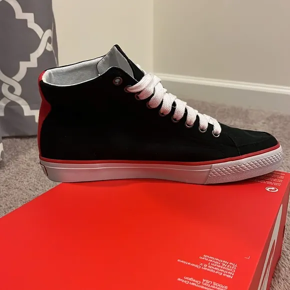 Polo Ralph Lauren Ballards Hi Shoes Sneakers new canvas black red Mens Size 8.5