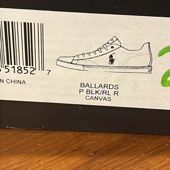 Polo Ralph Lauren Ballards shoes sneakers boat new black red Mens Size 10 GLUE