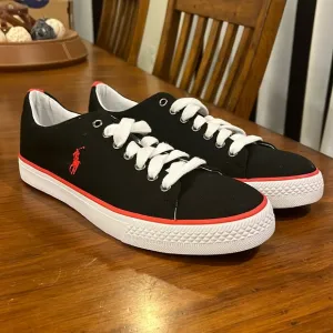 Polo Ralph Lauren Ballards shoes sneakers boat new black red Mens Size 10 GLUE