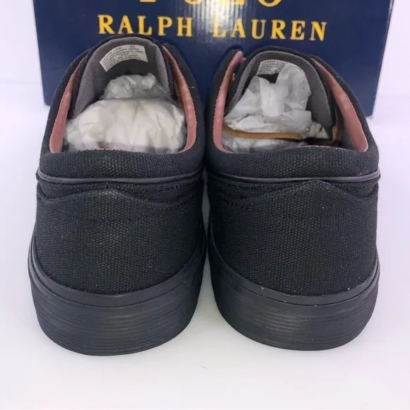 POLO Ralph Lauren Canvas Faxon Low-Top Sneakers Men's Shoes 8 D  Black