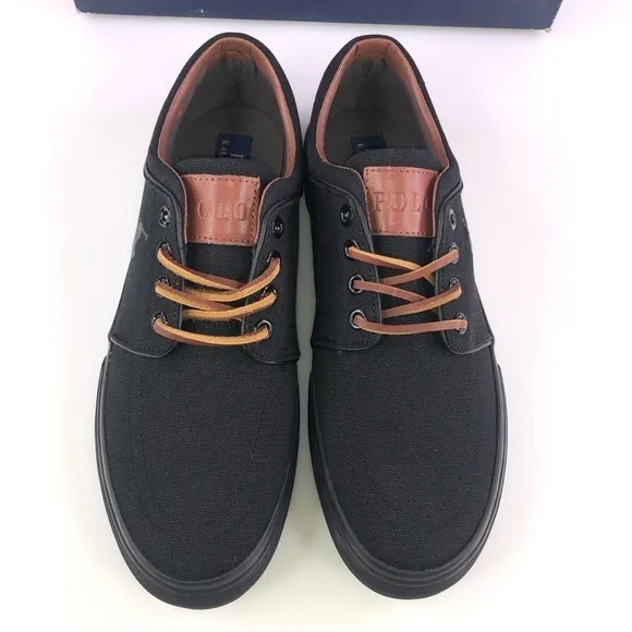 POLO Ralph Lauren Canvas Faxon Low-Top Sneakers Men's Shoes 8 D  Black