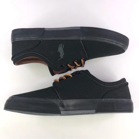 POLO Ralph Lauren Canvas Faxon Low-Top Sneakers Men's Shoes 8 D  Black