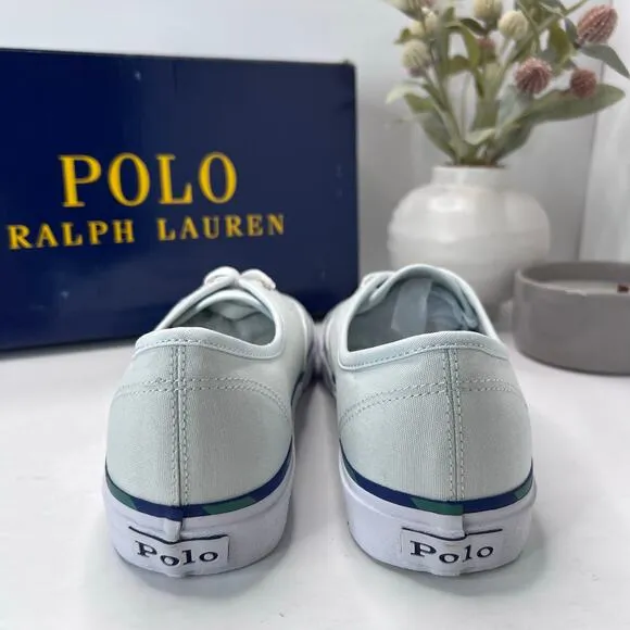 Polo Ralph Lauren Keaton Pony Low-Top Canvas Sneaker Light Blue Men's 11 D NWB
