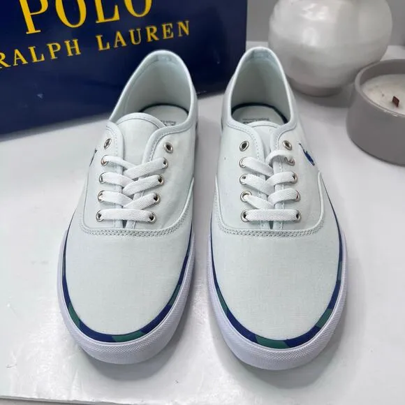 Polo Ralph Lauren Keaton Pony Low-Top Canvas Sneaker Light Blue Men's 11 D NWB
