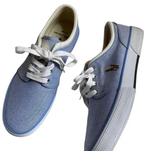 POLO RALPH LAUREN Men’s Size 8 Faxon Low Canvas light blue denim Sneakers New