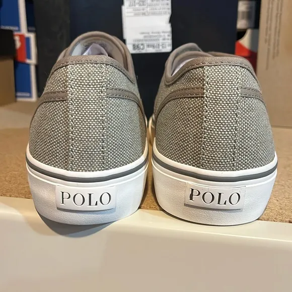 Polo Ralph Lauren Morray Boat Deck shoes sneakers Burlap grey Mens Size 11
