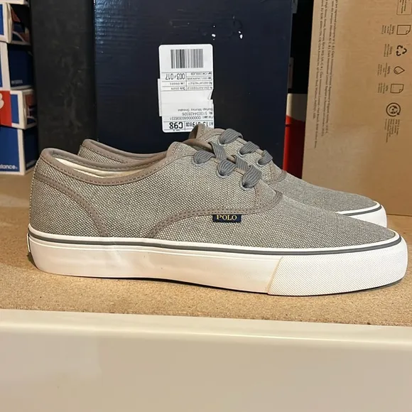 Polo Ralph Lauren Morray Boat Deck shoes sneakers Burlap grey Mens Size 11