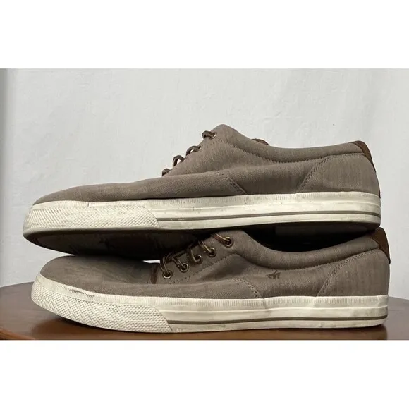 Polo Ralph Lauren Shoes Boat Vaughn Canvas Chambray‎ Suede Sneaker Men 16 Preppy