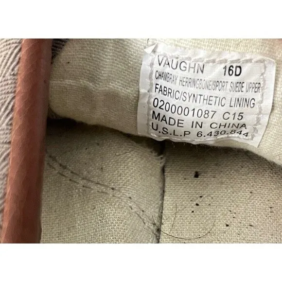 Polo Ralph Lauren Shoes Boat Vaughn Canvas Chambray‎ Suede Sneaker Men 16 Preppy