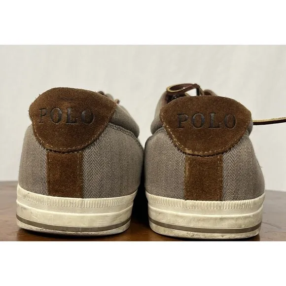 Polo Ralph Lauren Shoes Boat Vaughn Canvas Chambray‎ Suede Sneaker Men 16 Preppy