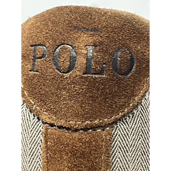 Polo Ralph Lauren Shoes Boat Vaughn Canvas Chambray‎ Suede Sneaker Men 16 Preppy