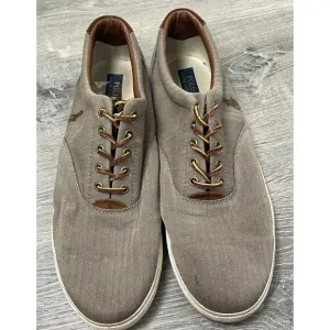 Polo Ralph Lauren Shoes Boat Vaughn Canvas Chambray‎ Suede Sneaker Men 16 Preppy