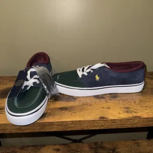 Polo Ralph Lauren Shoes Colorblock Size 11 Men Faxon X Sneakers Suede Canvas NEW