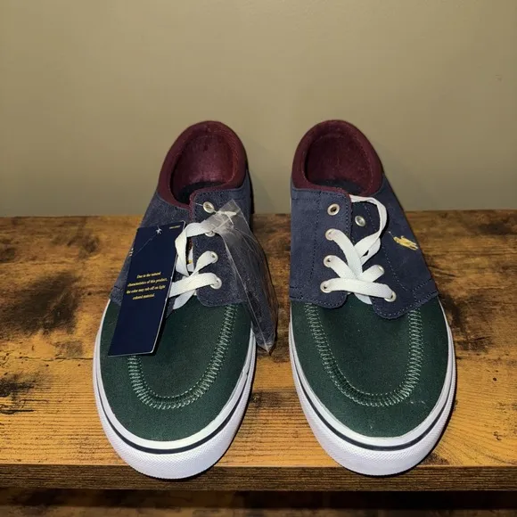 Polo Ralph Lauren Shoes Colorblock Size 11 Men Faxon X Sneakers Suede Canvas NEW