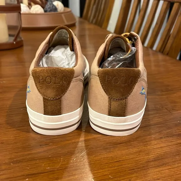 Polo Ralph Lauren Vaughn Khaki Critter boat shoes sneakers new Mens 9.5