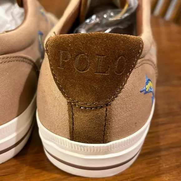 Polo Ralph Lauren Vaughn Khaki Critter boat shoes sneakers new Mens 9.5