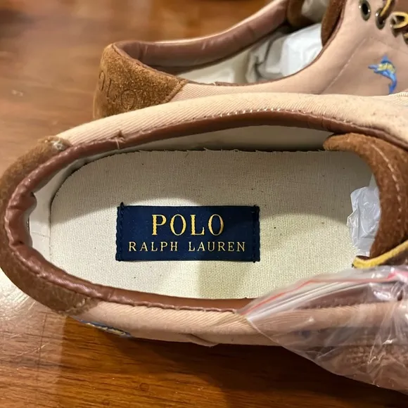 Polo Ralph Lauren Vaughn Khaki Critter boat shoes sneakers new Mens 9.5