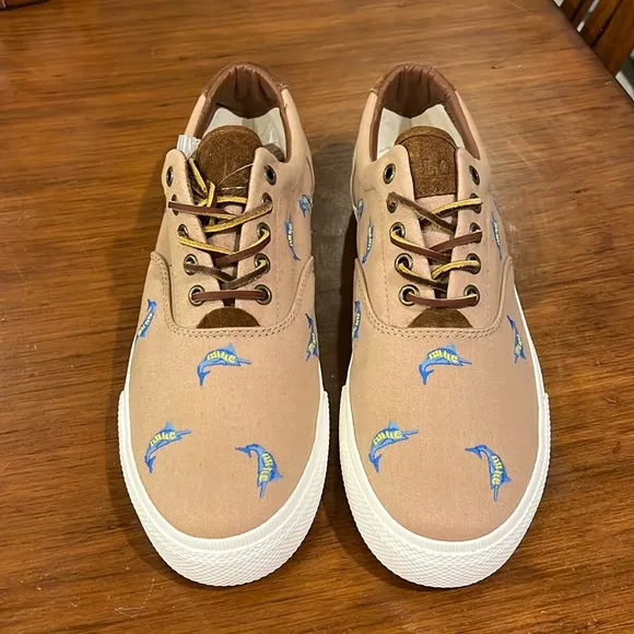 Polo Ralph Lauren Vaughn Khaki Critter boat shoes sneakers new Mens 9.5
