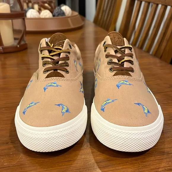 Polo Ralph Lauren Vaughn Khaki Critter boat shoes sneakers new Mens 9.5