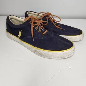 Polo Ralph Lauren Vaughn Shoes Canvas Navy Blue Casual Lace Up Mens 10.5