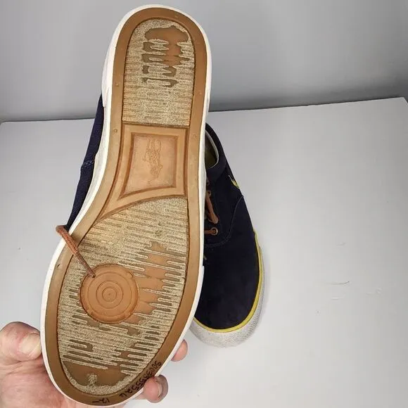 Polo Ralph Lauren Vaughn Shoes Canvas Navy Blue Casual Lace Up Mens 10.5