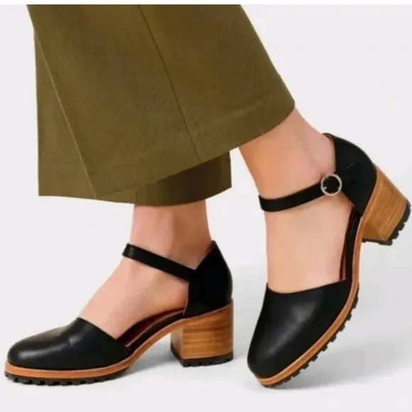 Portland Leather Patina Mary Jane Hiking Bottom Black Leather Shoes US 9