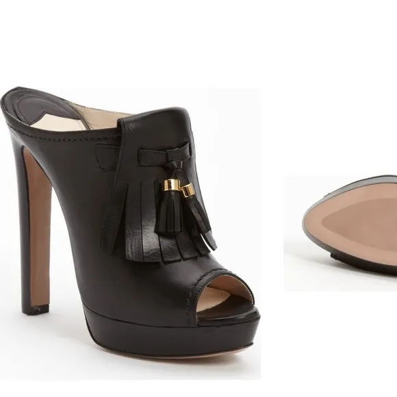 Prada Fringe Tassel Mules