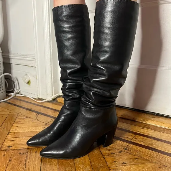 PRADA Soft Leather Knee-High Boots