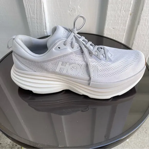 Pre- Owned Men Hoka One One Bondi 8 Running Shoes 1123202 LRNC Size 12 D