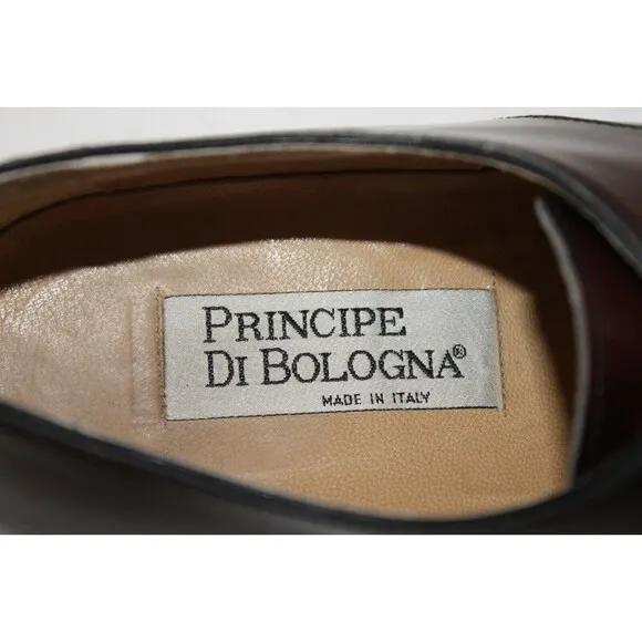 Principe Di Bologna Mens Brown Leather Shoes Made In Italy Handcrafted 43 US 9