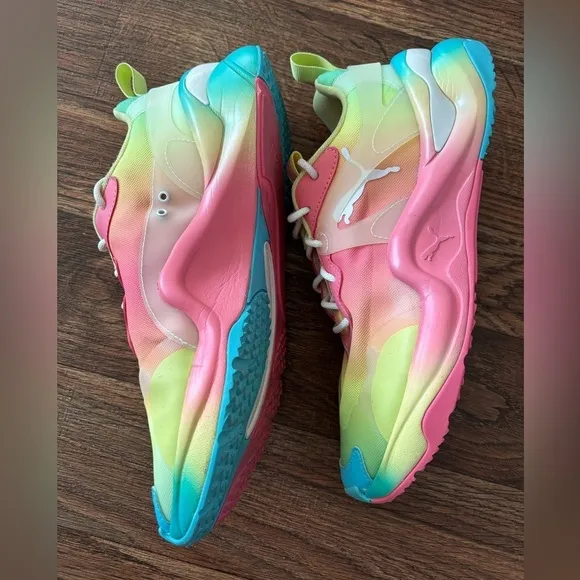 Puma for FP Movement Tye Dye Rise Sneakers Size US 9 Pastel Rainbow