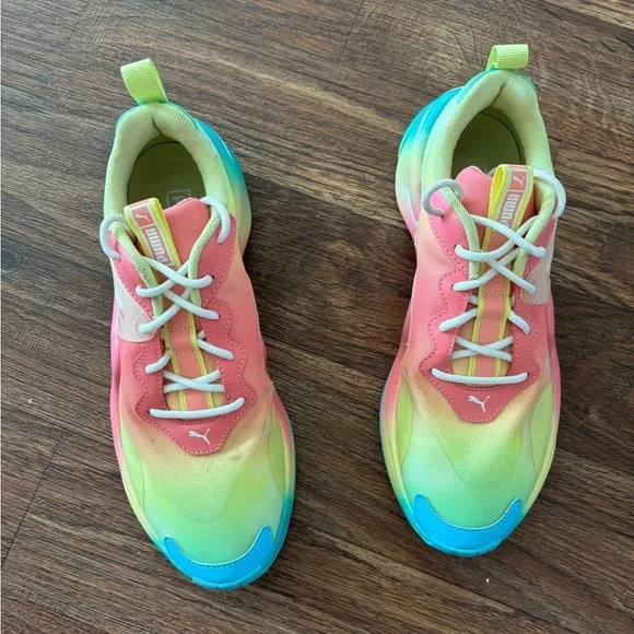 Puma for FP Movement Tye Dye Rise Sneakers Size US 9 Pastel Rainbow