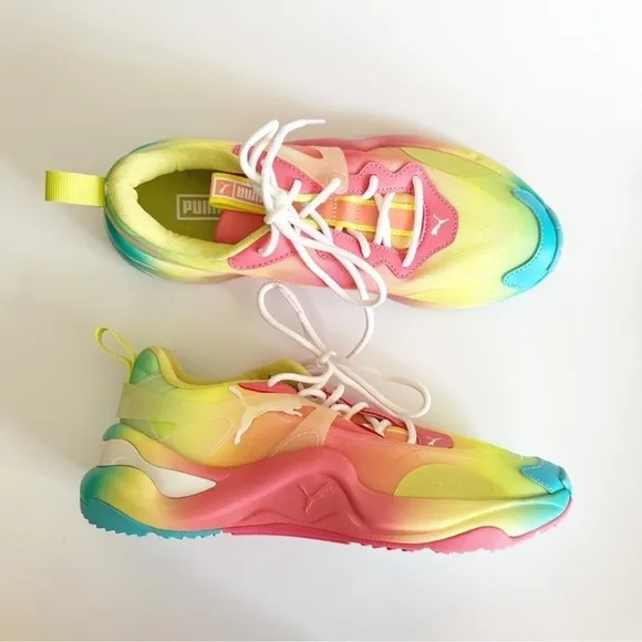 Puma for FP Movement Tye Dye Rise Sneakers Size US 9 Pastel Rainbow