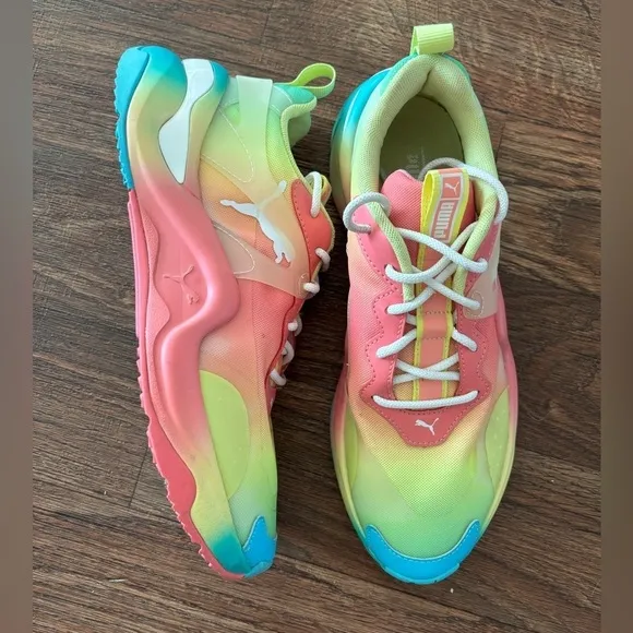 Puma for FP Movement Tye Dye Rise Sneakers Size US 9 Pastel Rainbow