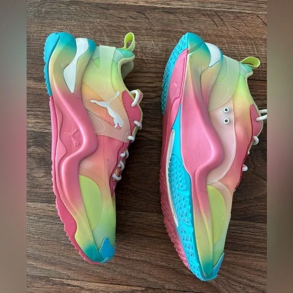 Puma for FP Movement Tye Dye Rise Sneakers Size US 9 Pastel Rainbow