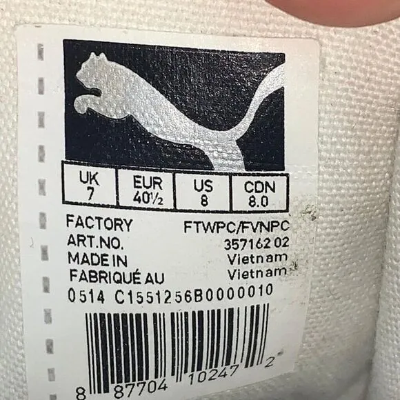 Puma McQ Alexander McQueen Men’s 8 Swallow Swarm White Canvas High Top Sneaker
