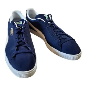 Puma Navy Athletic Shoes with Suede Upper and White Sole Men's size 11
