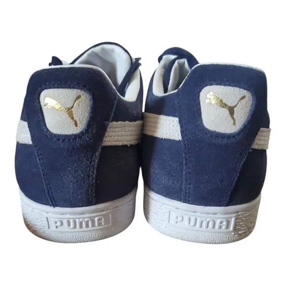 Puma Navy Athletic Shoes with Suede Upper and White Sole Men's size 11