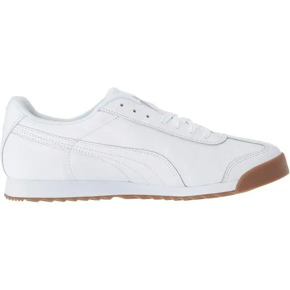 Puma Roma Classic Gum 366408-01 Sneaker Mens White Team Gold Leather Shoes FD635