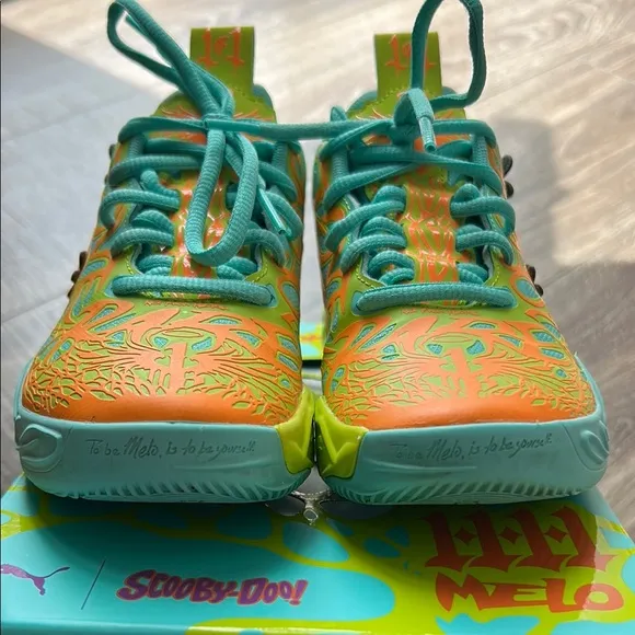 Puma Scooby Doo Melo MB4 Kids Sneakers - Vibrant Orange and Teal