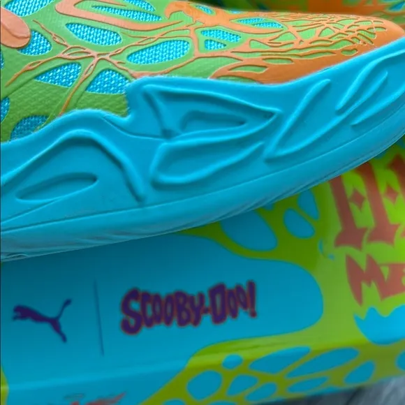 Puma Scooby Doo Melo MB4 Kids Sneakers - Vibrant Orange and Teal