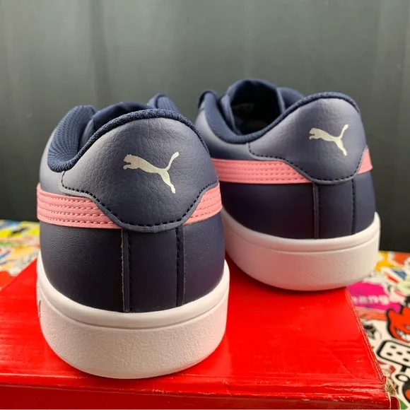 Puma Smash V2 Leather Blue   Pink Womens Various Sizes