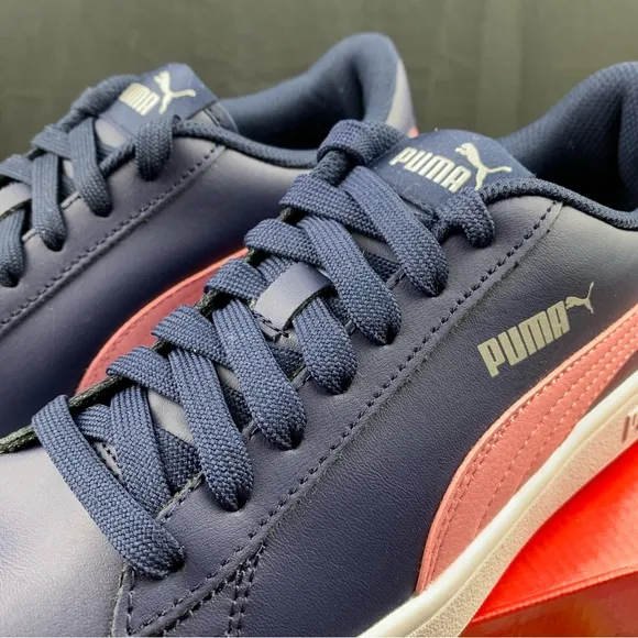 Puma Smash V2 Leather Blue   Pink Womens Various Sizes