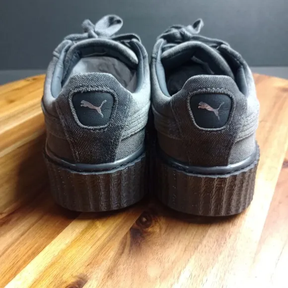 Puma X Fenty Rihanna Suede Creeper Platform Womens Gray Sneakers  Sz 9