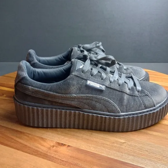 Puma X Fenty Rihanna Suede Creeper Platform Womens Gray Sneakers  Sz 9